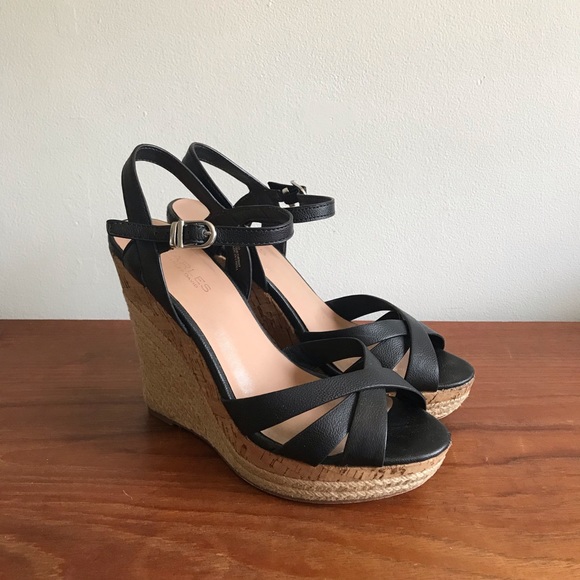 Charles David | Leather Ankle Strap Platform Wedge Sandal w/ Cork + Brai… - Picture 8 of 8